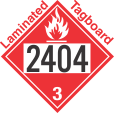 Flammable Class 3 UN2404 Tagboard DOT Placard