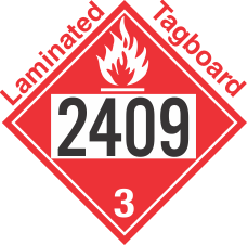 Flammable Class 3 UN2409 Tagboard DOT Placard