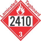 Flammable Class 3 UN2410 Tagboard DOT Placard