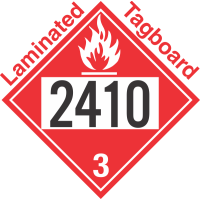 Flammable Class 3 UN2410 Tagboard DOT Placard