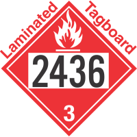 Flammable Class 3 UN2436 Tagboard DOT Placard