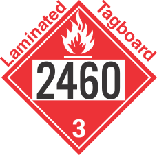Flammable Class 3 UN2460 Tagboard DOT Placard