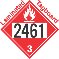 Flammable Class 3 UN2461 Tagboard DOT Placard
