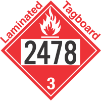 Flammable Class 3 UN2478 Tagboard DOT Placard