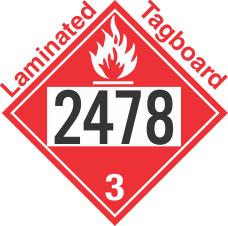 Flammable Class 3 UN2478 Tagboard DOT Placard