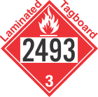 Flammable Class 3 UN2493 Tagboard DOT Placard