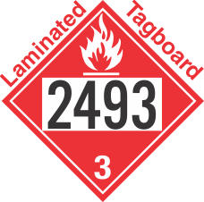 Flammable Class 3 UN2493 Tagboard DOT Placard