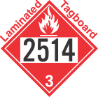 Flammable Class 3 UN2514 Tagboard DOT Placard