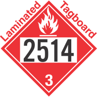 Flammable Class 3 UN2514 Tagboard DOT Placard