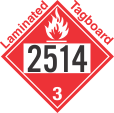 Flammable Class 3 UN2514 Tagboard DOT Placard