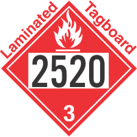 Flammable Class 3 UN2520 Tagboard DOT Placard