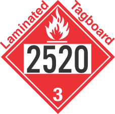 Flammable Class 3 UN2520 Tagboard DOT Placard