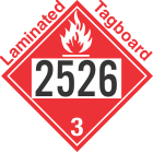 Flammable Class 3 UN2526 Tagboard DOT Placard