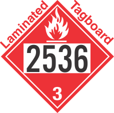 Flammable Class 3 UN2536 Tagboard DOT Placard