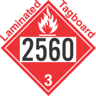 Flammable Class 3 UN2560 Tagboard DOT Placard