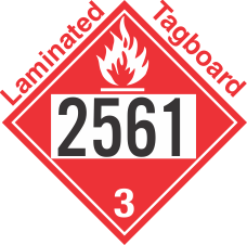 Flammable Class 3 UN2561 Tagboard DOT Placard