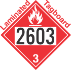 Flammable Class 3 UN2603 Tagboard DOT Placard