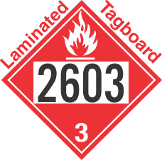 Flammable Class 3 UN2603 Tagboard DOT Placard