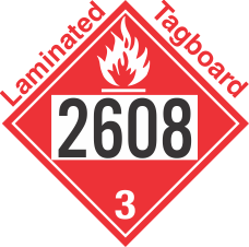 Flammable Class 3 UN2608 Tagboard DOT Placard