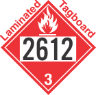 Flammable Class 3 UN2612 Tagboard DOT Placard