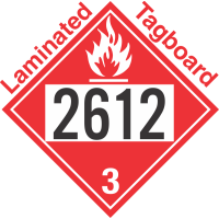 Flammable Class 3 UN2612 Tagboard DOT Placard