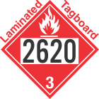 Flammable Class 3 UN2620 Tagboard DOT Placard