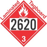 Flammable Class 3 UN2620 Tagboard DOT Placard