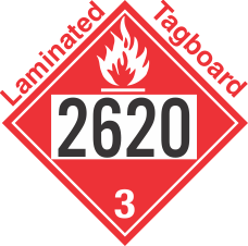 Flammable Class 3 UN2620 Tagboard DOT Placard