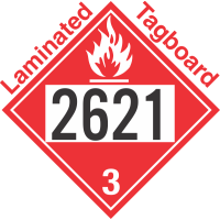 Flammable Class 3 UN2621 Tagboard DOT Placard