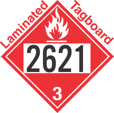 Flammable Class 3 UN2621 Tagboard DOT Placard