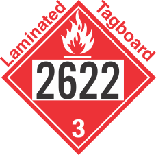 Flammable Class 3 UN2622 Tagboard DOT Placard