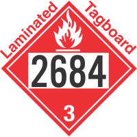 Flammable Class 3 UN2684 Tagboard DOT Placard