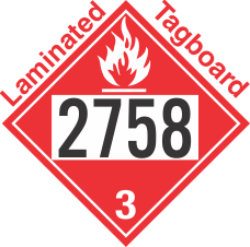 Flammable Class 3 UN2758 Tagboard DOT Placard