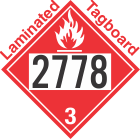 Flammable Class 3 UN2778 Tagboard DOT Placard