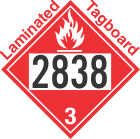 Flammable Class 3 UN2838 Tagboard DOT Placard