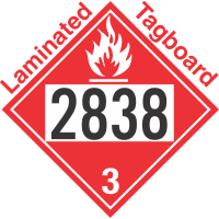 Flammable Class 3 UN2838 Tagboard DOT Placard