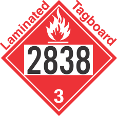 Flammable Class 3 UN2838 Tagboard DOT Placard