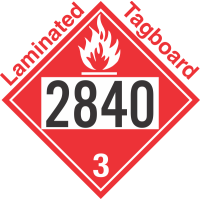 Flammable Class 3 UN2840 Tagboard DOT Placard