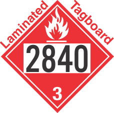 Flammable Class 3 UN2840 Tagboard DOT Placard