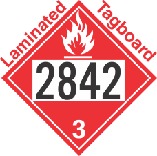 Flammable Class 3 UN2842 Tagboard DOT Placard