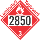 Flammable Class 3 UN2850 Tagboard DOT Placard