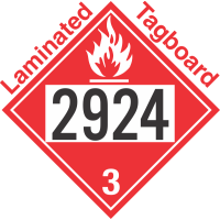 Flammable Class 3 UN2924 Tagboard DOT Placard