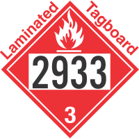 Flammable Class 3 UN2933 Tagboard DOT Placard