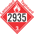 Flammable Class 3 UN2935 Tagboard DOT Placard
