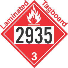 Flammable Class 3 UN2935 Tagboard DOT Placard