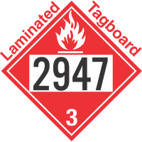 Flammable Class 3 UN2947 Tagboard DOT Placard