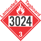 Flammable Class 3 UN3024 Tagboard DOT Placard