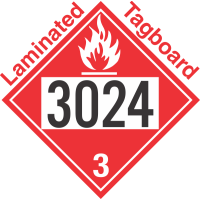 Flammable Class 3 UN3024 Tagboard DOT Placard