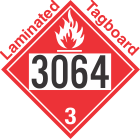 Flammable Class 3 UN3064 Tagboard DOT Placard