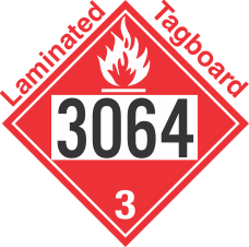 Flammable Class 3 UN3064 Tagboard DOT Placard